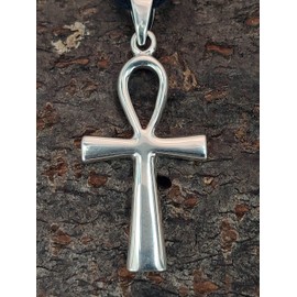 Ankh Pendant made from 925 Sterling Silver with Cotton Necklace
