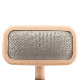 Chris Christensen Dog Brush, Mark II Small Slicker Brush, Groom Like a Professional, Stainless Steel Pins, Lightweight Beech Wood Body, Ground and Polished Tips