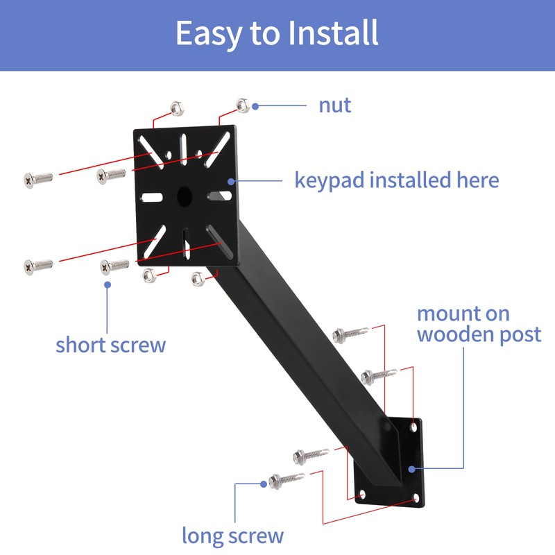 MOLIGOU Keypad Mounting Post Bracket, Universal Gooseneck Keypad Pedestal for