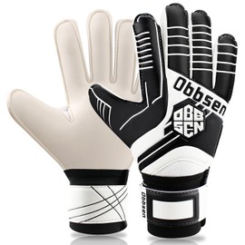 Obbsen Children's Goalkeeper Gloves, Football Goalkeeper Gloves with Fingersave, Football Gloves for Children and Teenagers