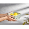 ONEMORE Ceramic Berry Basket, Square Fruit Bowls, Rustic Stoneware Berry