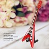 Red Miniature Electric Guitar Replica Wooden Mini Musical Instrument Model