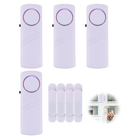 4 Pack Door and Window Alarms for Home Security, Wireless Door Alarm Sensor Kit for Kids Safety Door Sensor Alarm, Loud 120dB Magnetic Window Alarms for Security in Home, Office, Dorm, Garage