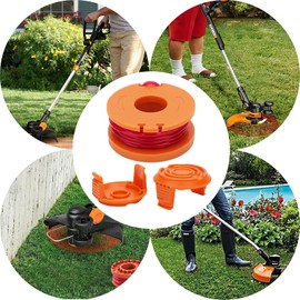 CDIYTOOL Lawn Trimmer Line for All 20V WO-RX Grass Trimmers WA0010, WA0004.1, Durable String Trimmer Replacement Spool, 10ft 0.065inch (12 spools + 2 caps)