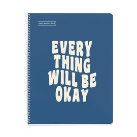 Miquelrius - Message 1 Colour Strip Notebook A4 80 Dotted Sheets 90g Paper 4 Holes Hardboard Cover Navy Blue