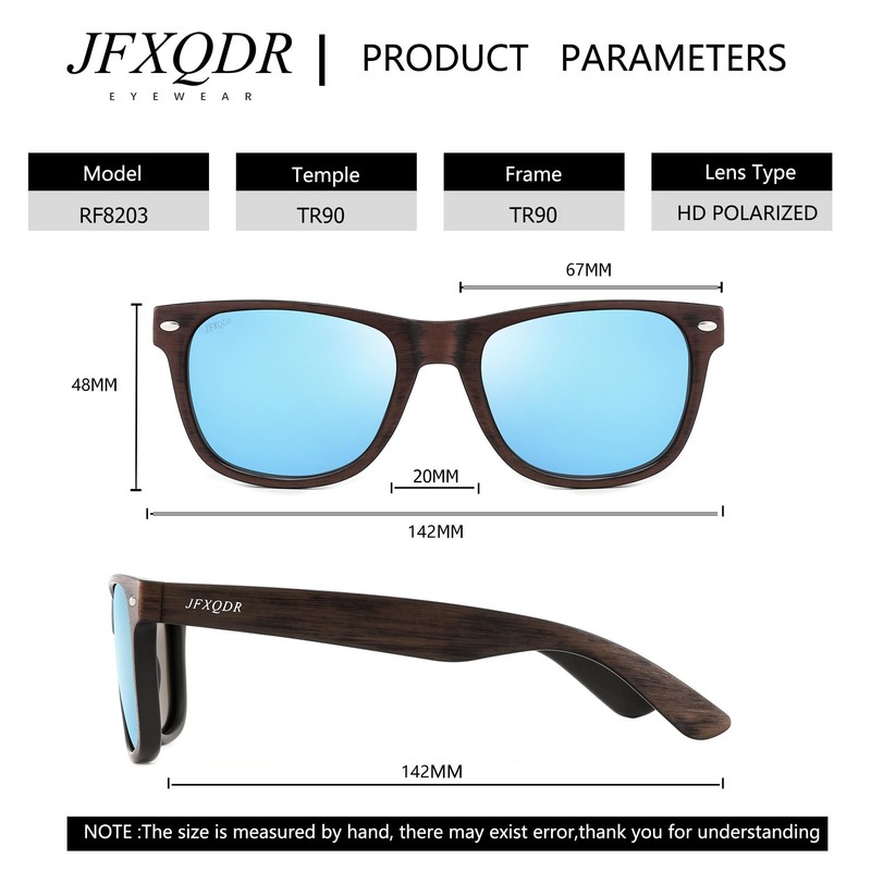 JFXQDR 2 Pack Imitation Wood Polarized Sunglasses for Men and