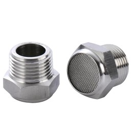 Pneumatic Silencer VA Stainless Steel 1/4 Inch Compressed Air Damper V2A 1.4301 Short Design