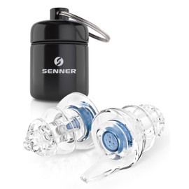 Senner ® MusicPro Soft | Gehörschutz Konzert, Musik, Disco und Festival - Ohrstöpsel extra soft, blau/transparent - mit Alubehälter für die Earplugs