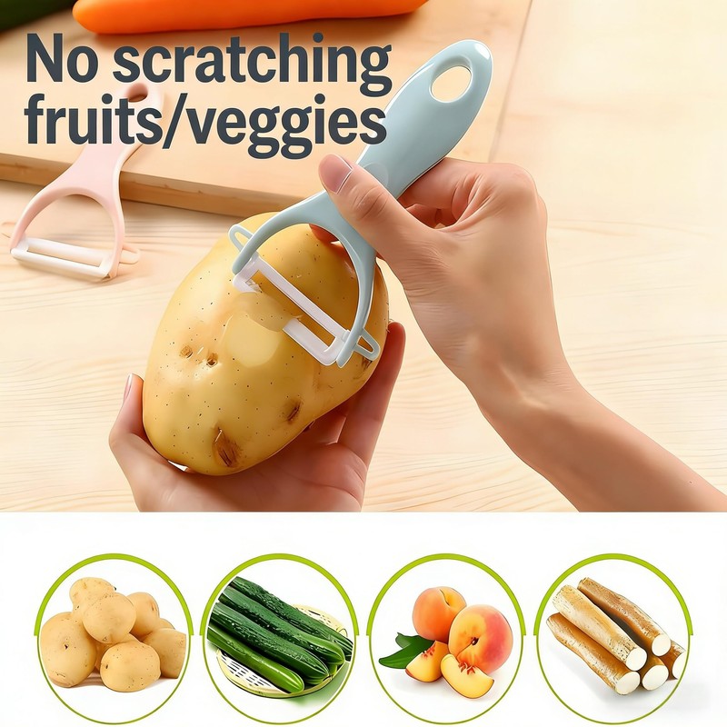 2-Pack Ceramic Y-Peeler Set - Sharp Rust-Proof Vegetable & Fruit