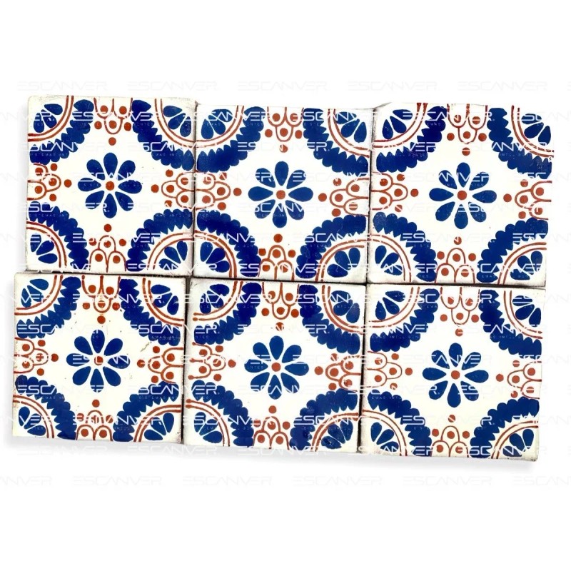 45 Pieza Azulejo Talavera 10x10cm Diferentes Colores Confeti