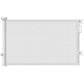 Cideny Retractable Baby Gate for Stairs, 55" Wide Mesh Dog Gate Indoor, 34'' Tall Child Gate for Doorways, Hallways, Deck, Indoor Outdoor Pet Baby Safety Essentials for Home, White