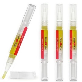 Bliss Kiss | 4 Vanilla Fragrance Nail Oil Cuticle Pens w/Vitamin E & Jojoba⏤Nail Strengthener Nail Growth Treatment for Brittle Peeling Breaking Thin Nails