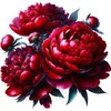 x4 Peony Flower Vinyl Stickers, Vibrant Blackout Waterproof Decals, Multi