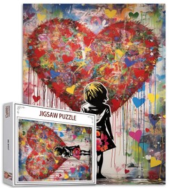 Tucocoo Banksy Little Girl Puzzle for Adults, 1000 Pieces, Graffiti Love Pop Art Puzzle, Colourful DIY Craft Jigsaw Puzzle for Home Decoration, Gifts, Family Puzzle, Perfect for Game Nights