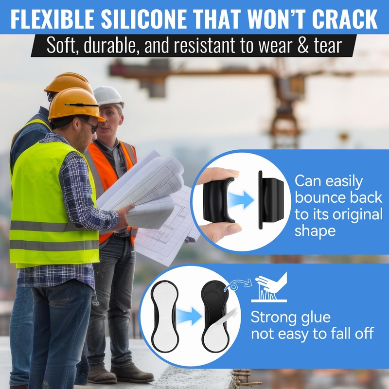 Hiboom 2 Pack Pen Pencil Holder for Hard Hat, Black