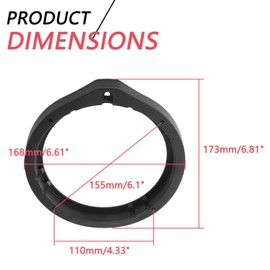 Speaker Mounting Adapter with Wiring Harness Compatible with Civic Accord CRV 6.5’’ - 6.75’’ Car Door Speaker Spacers Adapter 2 Pairs