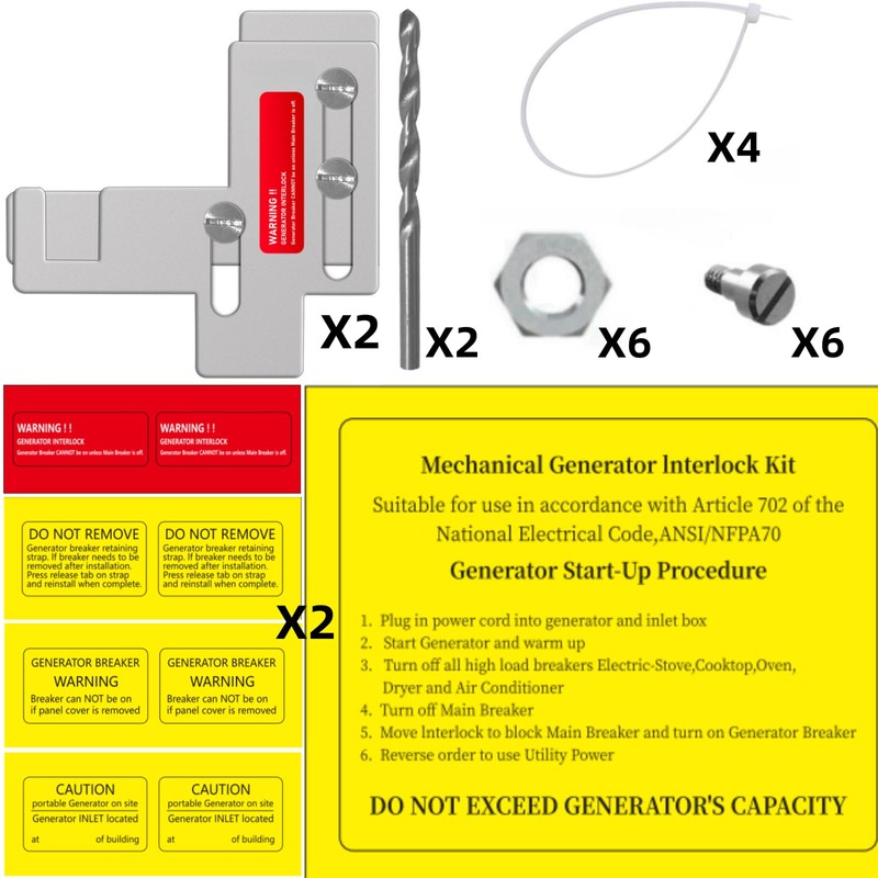QYZZRS 2Set Generator Interlock kit Compatible with Siemens or Murray