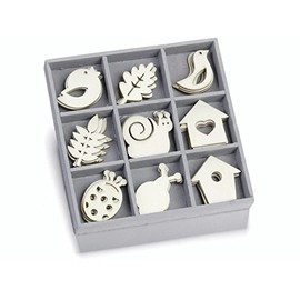 cArt-Us Box with Wooden Ornaments Snail Birdhouse 10.5x10.5cm, Wood, Natural