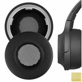 Geekria QuickFit Protein Leather Replacement Ear Pads for Sony WH-H800 Headphones Ear Cushions, Headset Earpads, Ear Cups Repair Parts (Black)