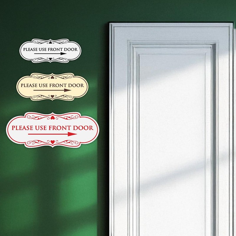 Designer Please Use Front Door Right Arrow Sign - Easy