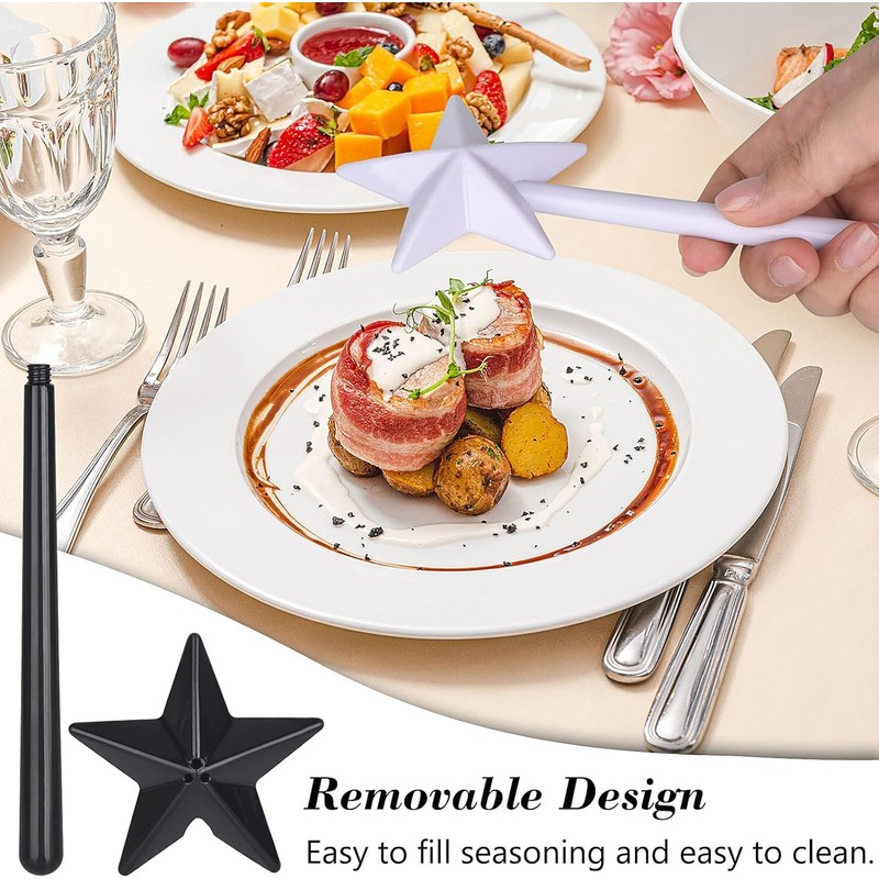 THJOPOKEEL 2 Pcs Salt and Pepper Shakers, Magic Star Wand