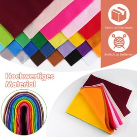 Craft Felt, Craft Set Autumn Christmas Children, Colourful Felt Mat, Super Soft Felting Starter Set, Felt for Crafts, Felt Fabric with Sewing Accessories and Filling Material for DIY Crafts, Sewing