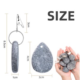 Fenglin-joy Tablecloth Weights Natural Stone, Pack of 8 Tablecloths Weights Outdoor Tablecloth Weight with Clip for Outdoor Party, Picnic, Table Decoration