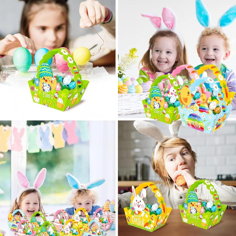 Easter Basket, Easter Gifts for Kids, 12 Pcs Easter Basket