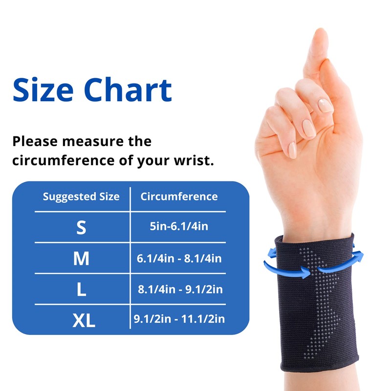 invera Wrist Compression Sleeve, Unisex Wrist Band Support Sleeve, Wrist