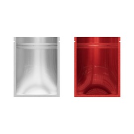 Pack of 100 3.5g 3.94 Inch x 5.12 Inch Clear Window Packaging Flat Pouch for Food Storage, Snack, Coffee Beans, Tea (Red)