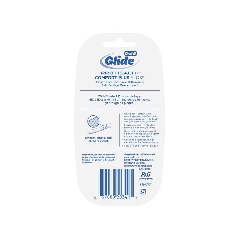 Oral B Glide Comfort Plus Dental Floss Mint 43.7 Yd