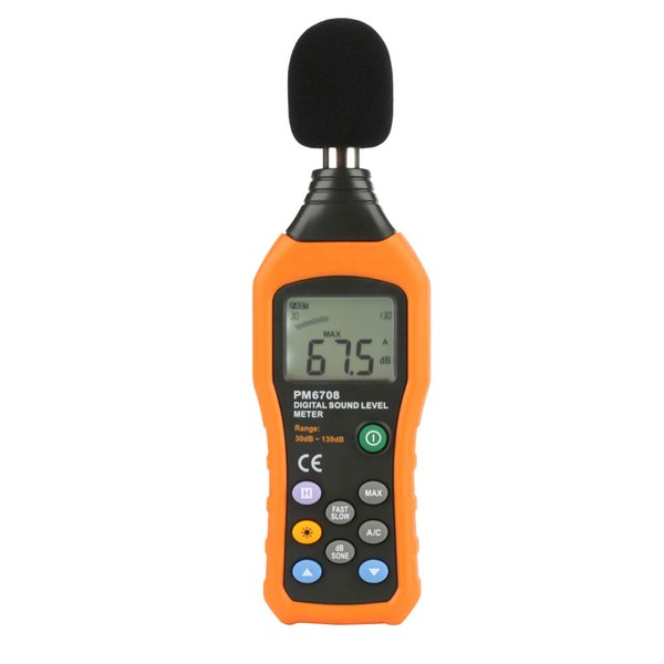 Digital Noise Meter, LCD Sound Meter, Noise Monitor, Sound Level Meter, Noise Tester, Compatible with Offices, Factories, Construction Sites, Traffic Roads, Outdoor Events, 30-130 dB Accuracy, 1.50 dB