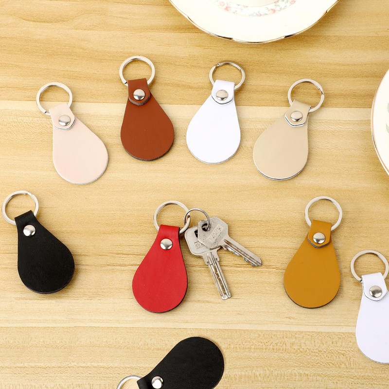 BTSKY 100 Pcs PU Leather Key Fob Kit - 10