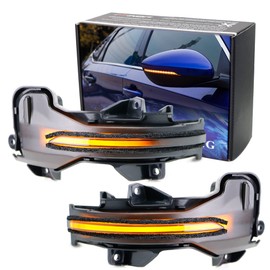 iJDMTOY Smoked Lens Amber Full LED Strip Sequential Flash Side View Mirror Turn Signal Blinker Light Assembly Compatible With Honda Accord CR-V HR-V, etc