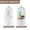 Rotating Toothbrush Holder with Sliding Dustproof Cover, 3-Slot Countertop Bathroom