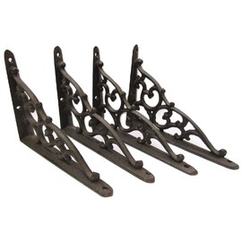 Shelf Brackets Braces Cast Iron Small 5.25" x 7" Rustic Antique Style Lot Set of 4