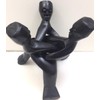 African Heritage Collection Three-Head Unity Carving (Black/Brown) - Made in