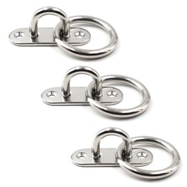 Ceiling Wall Mount Hook Heavy Duty Anchor with Ring 1/4" 6mm 304 Stainless Steel Great for Yoga Swings Hammocks/Boat Rigging/Marine Deck Hardware/Suspension Training Straps