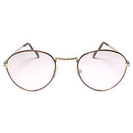 Gold Round Frame Old School True Vintage 80s 90s Reader 1.50 Reading Glasses