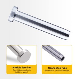 Eyourlife 20 Pack Stainless Steel Protector Sleeves for 1/8" Deck Cable Railing