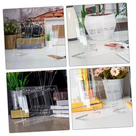 GANAZONO 1set Transparent Acrylic Memo Board Multi-Functional Desktop Message Board for Home Office and School Dry Erase Kit Advertising Push Whiteboard Markers