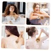 SAFIGLE Body Scrubber Exfoliating Bath Brush with Wooden Handle for