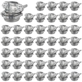 WENORA 50 Pack 1/2 inch Clamp Type Cable Connectors, Zinc Alloy Wire Clamps for NM Cables, Electric Wires, Metallic Conduit, Electrical Box, Silver