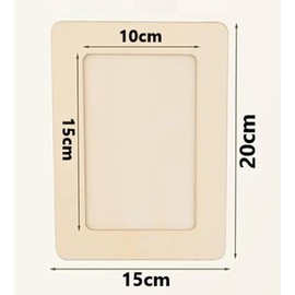 DIFEIUKI Wooden DIY Photo Frames Set of 4 KG Postcard Size Picture Frame Natural Blank Hand Painted Blank Photo Frame Painting Doodle Photo Frame Unfinished Picture Frame Clay Frame Craft Photo Frame