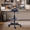 KLASIKA Round Rolling Drafting Stool with Foot Rest, Height Adjustable