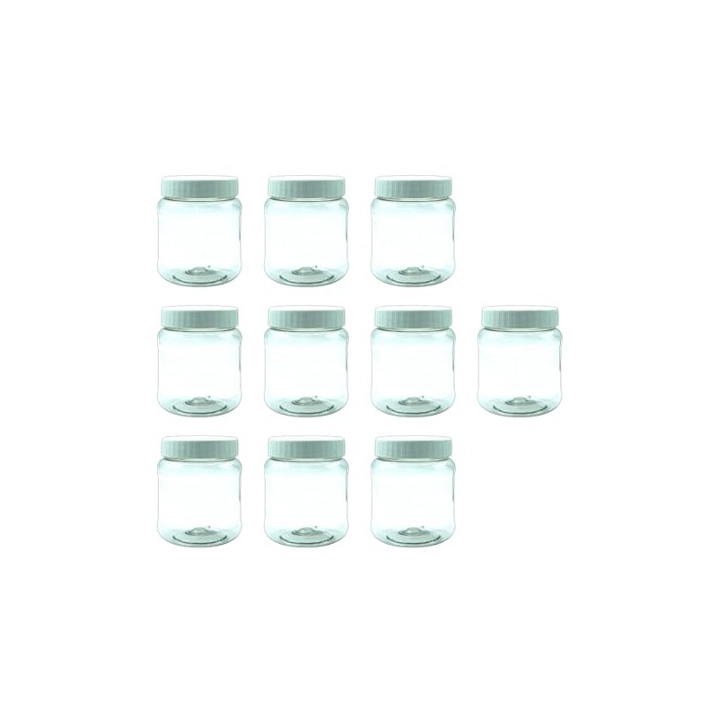 Envase Bote Tarro Contenedor pet plástico 250ml con tapa plana