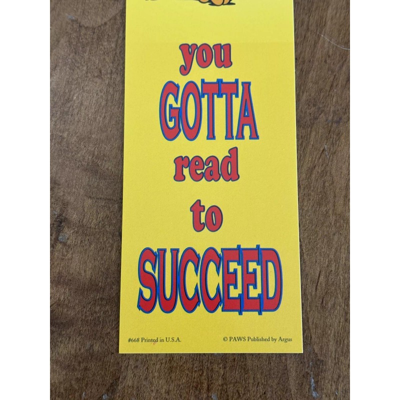 Vintage 1990’s Garfield “You Gotta Read To Succeed” Bookmark Library