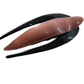 Prettyou Handmade Celluloid French Design Tortoise Shell Barrettes Side-slide Opening Duck Luxury Fashion Accessories Hair Clip Claw for Women (pink)