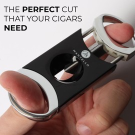 Mantello Cigars 3-Piece Gift Set - Includes Cigar Punch Keychain, Guillotine & V-Cut Cutter - Accessories for Men