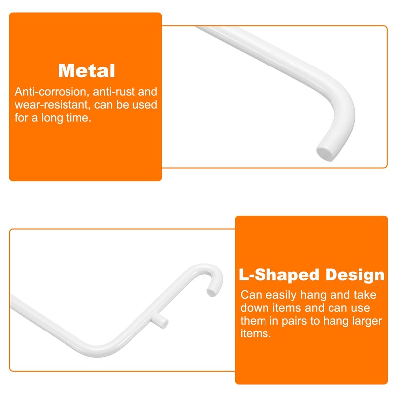 HARFINGTON 4pcs L Style Pegboard Hooks 3.75" L Shape Pegboard